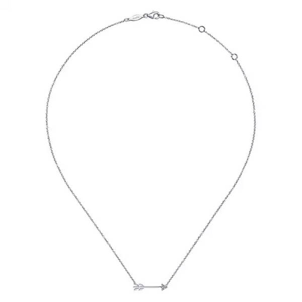 14K White Gold Diamond Arrow Necklace - Bay Hill Jewelers