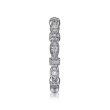14K White Gold Geometric Stackable Diamond Ring - Bay Hill Jewelers