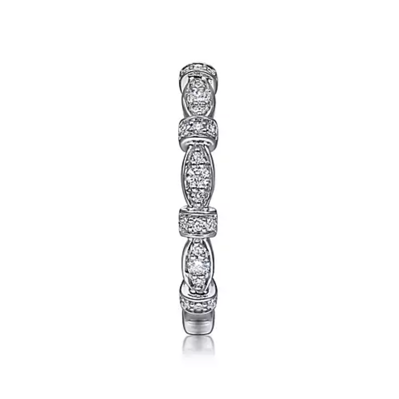 14K White Gold Geometric Stackable Diamond Ring - Bay Hill Jewelers