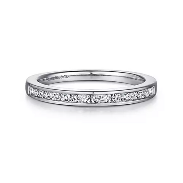 14K White Gold Diamond Channel Band - Bay Hill Jewelers