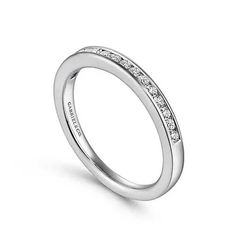 14K White Gold Diamond Channel Band - Bay Hill Jewelers