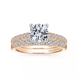14K Rose Gold Prong Set Diamond Wedding Band - Bay Hill Jewelers