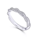 14K White Gold Diamond Infinity Twist Band - Bay Hill Jewelers