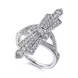 14K White Gold Art Deco Inspired Diamond Ring - Bay Hill Jewelers