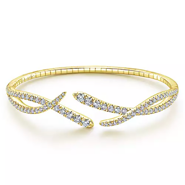 14K Yellow Gold Kaslique Diamond Bangle - Bay Hill Jewelers