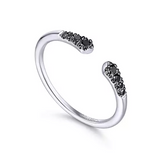 14K White Gold Split Black Diamond Stackable Ring - Bay Hill Jewelers