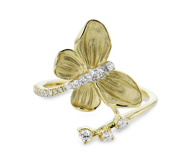 18K Yellow Gold Monarch Butterfly Ring - Bay Hill Jewelers