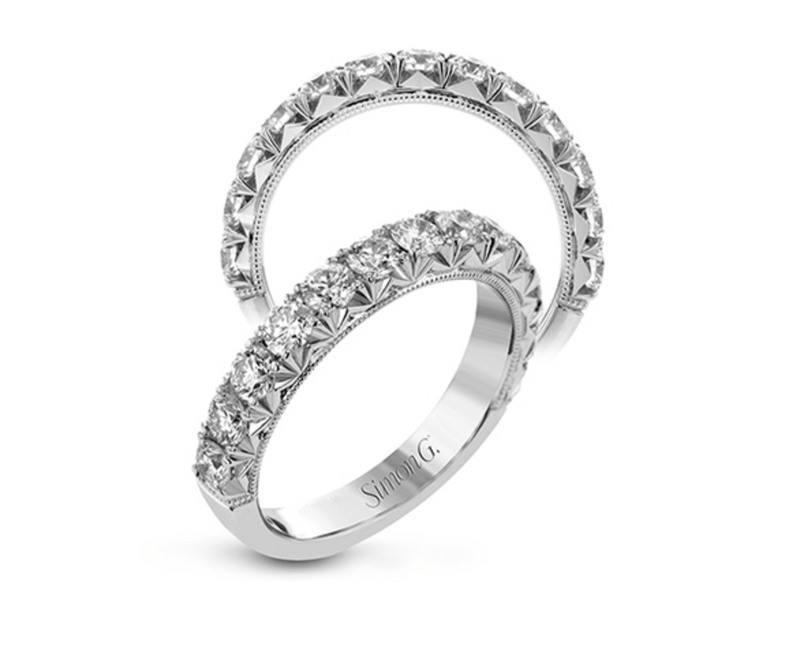 Platinum Three-Quarters Eternity Diamond Band - Bay Hill Jewelers