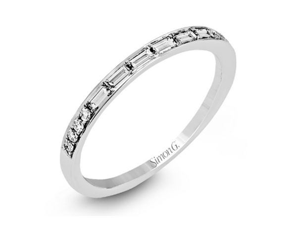 Platinum Baguette and Round Diamond Band - Bay Hill Jewelers