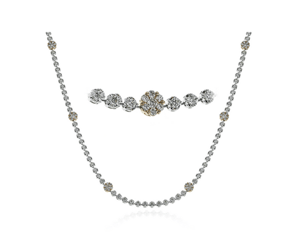 18K White Gold 7.01cttw Gradual Diamond Necklace - Bay Hill Jewelers