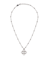 Clover and Beaded Sterling Silver 16" Necklace - Bay Hill Jewelers