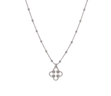 Clover and Beaded Sterling Silver 16" Necklace - Bay Hill Jewelers