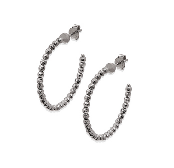 Beaded Hoop Earrings - 55 mm - Bay Hill Jewelers